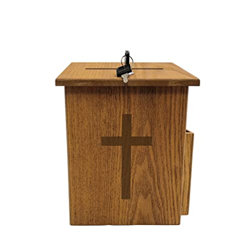 Fixturedisplays® Box, Church Collection Donation Charity W/Cross 7.5"W X 7.5"H X 9-7/8" D 10885 10885 #TOP1