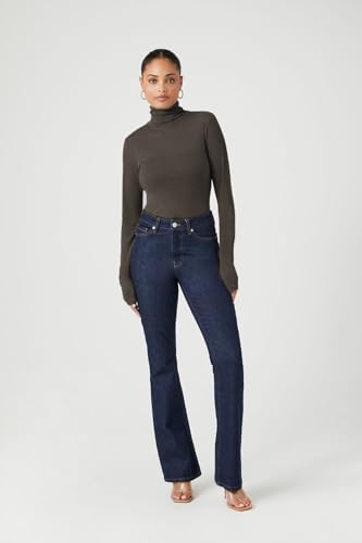 Image of Emmalise Womens Turtleneck Top Long Sleeves Fitted Ribbed Top