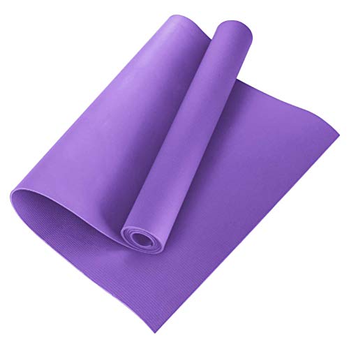 Hughdy - Esterilla de yoga de 4 mm de EVA antideslizante, delgada, para yoga en casa, gimnasio, ejercicios, pilates, gimnasia, esterilla de fitness, SO03180415_PE-ZHXY, morado
