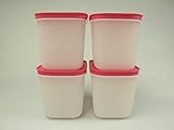 Original Tupperware Tupperware Gefrier-Behälter 1,1L weiß-pink (4) Behälter EIS-Kristall Eiskristall 35829