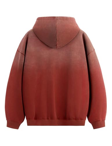 Aelfric Eden Essential Hoodies For Men Acid Wash Gradient Oversized Heavyweight Cotton Plain Hooded Sweatshirt Unisex