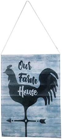 Steelpangal - Bandera de jardín con diseño de gallo negro "Our Farm House" de 12.5 x 18 pulgadas