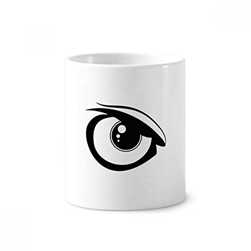 Porte-brosse à dents motif yeux pot à stylo céramique blanche 350ml