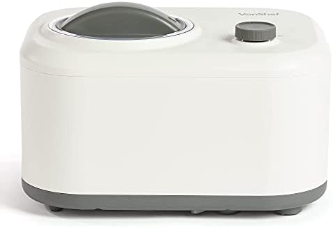 VonShef Ice Cream Maker with Compressor 100W 1L Electric Gelato Machine for Home, 1 Hour Fast Operation, No Pre Freeze, Easy Clean & Basic Recipes - Makes Ice Cream, Gelato, Sorbet & Frozen Yoghurt
