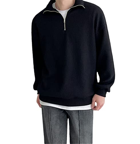 Pull col polo homme pour l'automne coréen ample et confortable au quotidien en XXL