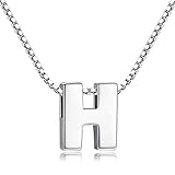 ♥ Buchstaben Kette Anfangsbuchstaben mit Kleine Buchstabenanhänger Initialen Silver 925: Ungefähr 10 mm (0,39 Zoll) Länge. ♥ Größe der Silberkette: 1,0 mm dick, 18 inch ( 45 cm ) lang.