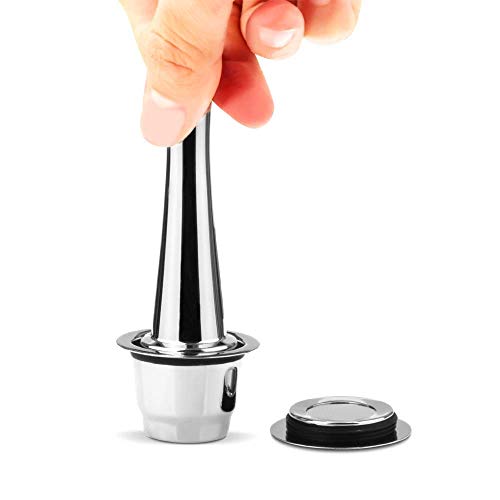 I Cafilas Refillable Capsules Stainless Steel Reusable Espresso Coffee Pods Compatible With Nespresso Originalline Brewers,I Cafilas Reusable Capsules With Coffee Tamper（1 Pod+1 Tamper） #TOP6