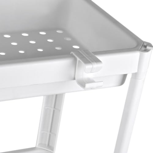 Miniatura 7 de T-Lovendo Estantería Auxiliar Portátil Multiusos Para Baño, Cocina, 4 Baldas Perforadas, Higiénica, Ligera, Fabricada En Pp, Resistente