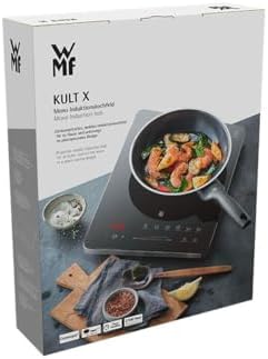 WMF Kult X mobilna płyta indukcyjna do 28 cm, płyta indukcyjna 1 płyta kuchenna, 8 stopni, rozpoznawanie garnków, wyświetlacz dotykowy, ceramika szklana, funkcja timera, 2100 W