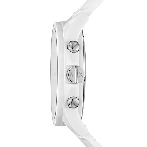 A|X Armani Exchange Analog-Quartz Watch With Silicone Strap, White, 22 (Model: Ax1325) #TOP1