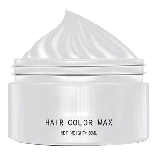 KOAHDE Crema Colorante para Cabello Blanco,Cera de Color Para el Cabello,Tinte de Temporal Mujer y Hombre,Pelo DIY,Blanca del Color del Pelo,Cera Tinte Instantáneo para Cabello