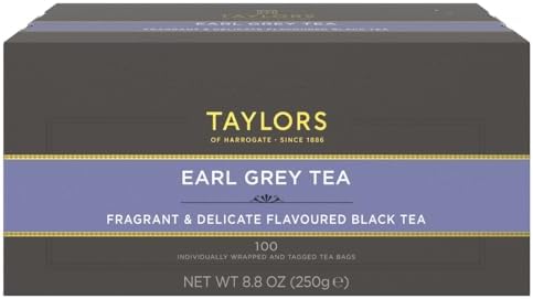Taylors of Harrogate Earl Grey Tea, 100 Tea Bags (Pack of 1, Total 100 Teabags)