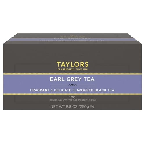Taylors of Harrogate Earl Grey, Black Tea, Individually Wrapped Bags,