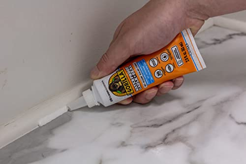 Gorilla 100% Silicone Caulk, 2.8 oz, 10 Year Mold Resistant, Clear, 2-Pack - image 8