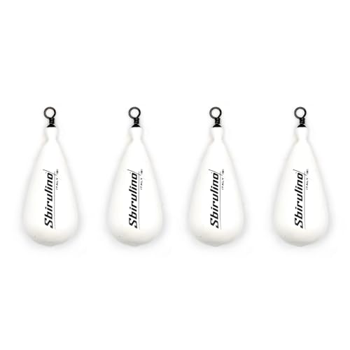 Sbirulino® Piombo Plastificato a Pera con Girella Inox Set 4 pezzi - Diverse colorazioni (Bianco, 3gr)