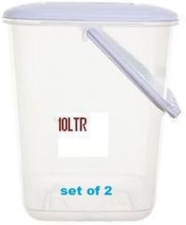 10L Plastic Canister Food Storer Storage CONTAINERS Set of 2
