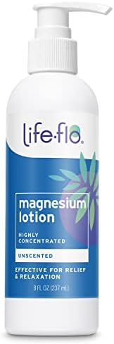 Life-flo Magnesium Lotion, Unscented Massage & Body Lotion, Relief & Relaxation for Overworked Muscles & Joints, with Magnesium Chloride from The Zechstein Seabed, Plus Shea Butter & Coconut Oil, 8oz