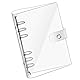 A5 Transparent PVC Binder,6 Ring Weich Notizbuch Binder mit Druckknopfverschluss Nachfüllbares Notizbuch Runder Ringbuch für DIY Notebook Fotoalbum und Scrapbooking