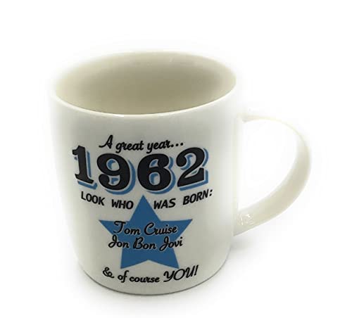 1962 - Taza con dos celebridades que nacieron en el mismo año, regalo de Navidad, cumpleaños, aniversario, relleno de calcetines, día del padre, día de la madre