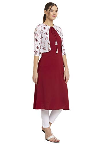 Image of ALC Creation Women's Skinny Kurta (ALC4045MAROON Maroon S)