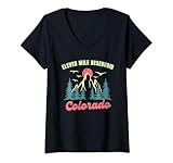 Womens Eleven Mile Reservoir Mountain Adventure Camping Vacation V-Neck T-Shirt