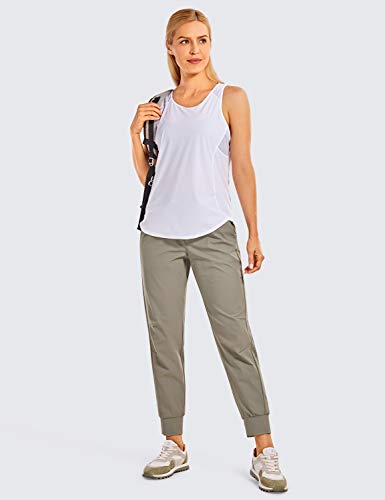 CRZ YOGA Calças de caminhada femininas de secagem rápida leve e corrediças com cordão e bolsos elást