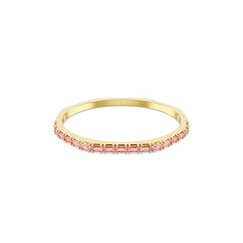Image of Swarovski Matrix Octagon Bangle, Baguette Cut, Clear, Pink Crystals, Rhodium and Gold-Tone Finishes