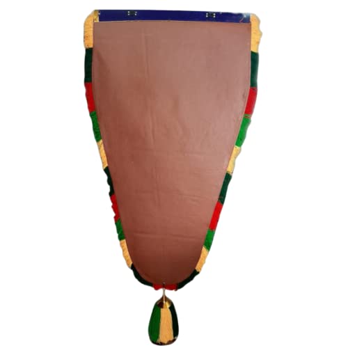 PIX N DOTS 1 Feet Nettipattam(Caparison) 100% Handcrafted Polymer Gold Finish Wall Decor for Living Room by Skilled Kerala Artisans (Ideal for Housewarming Gift)