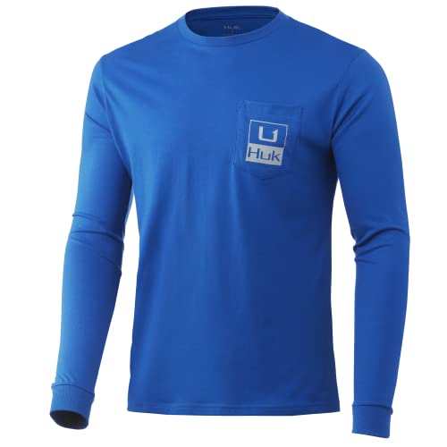 T-Shirt de Pêche HUK Long Sleeve Pocket Tee pour se protéger du soleil au bord de l'eau