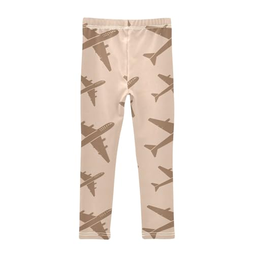 Retro Airplane Seamless Girls Leggings Stretchy Dance Pants for Kids2