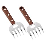 Garneck 2 Stück Fleischkrallen mit Holzgriff Teiliges für Grill und Küche zum Zerlegen von Hähnchen Schweine und Rindfleisch Langlebig und Komfortabel