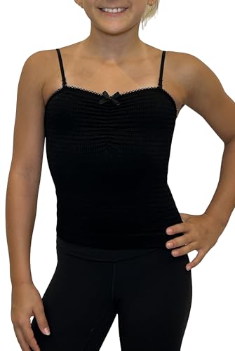 Girls Textured Cinched Cami Camisole Thin Strap (Ages 8-14 Years)2