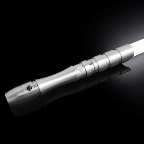 YDDSABER Pro Lightsaber, FX Light Saber, Heavy Dueling, Rechargeable Lightsabers with Full Size 38.2 Inch for Adults & Kids, Metal Hilt, Loud Sound, High Light with FOC, Blaster (White)