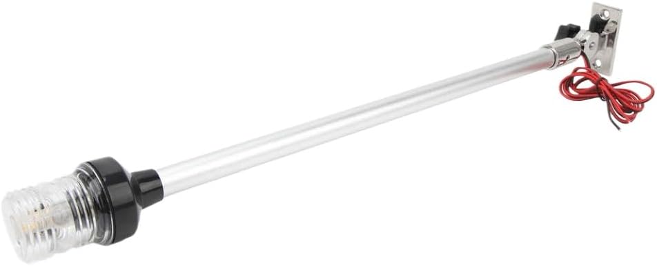 22in Boat Anchor Light 360° All Round LED Stern Pole Light 316 Stainless Steel Base Compatible With Automotive Motorcycle Parts