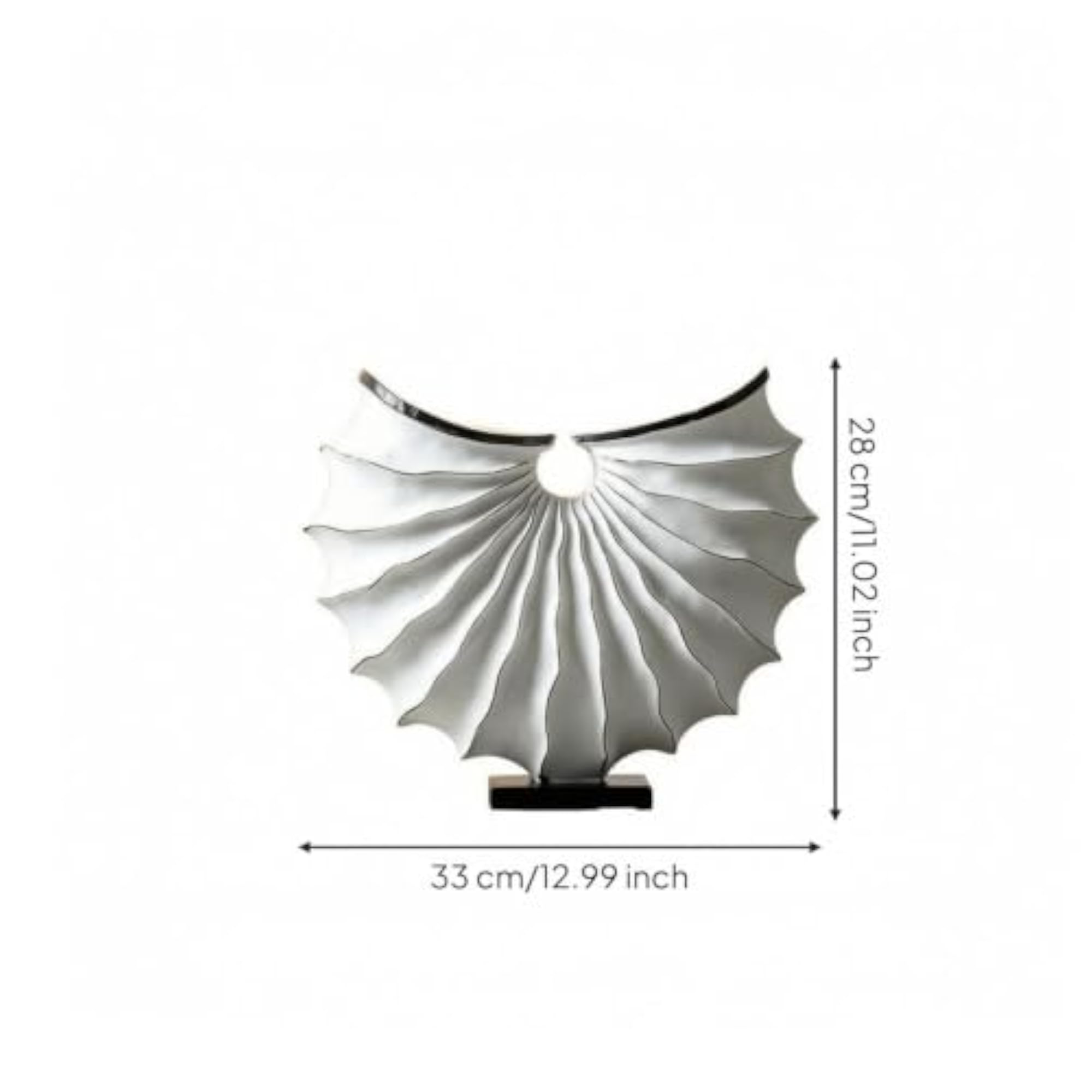Textured Decorative Fan Sculpture, Handmade Geometric Design