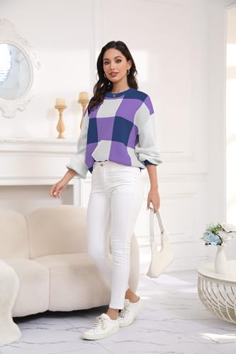 Image of LISILONG Women's 2024 Trendy Long Sleeve Ribbed Knit Sweater - Y2K Colorblock Fall Fashion Pullover Jumper