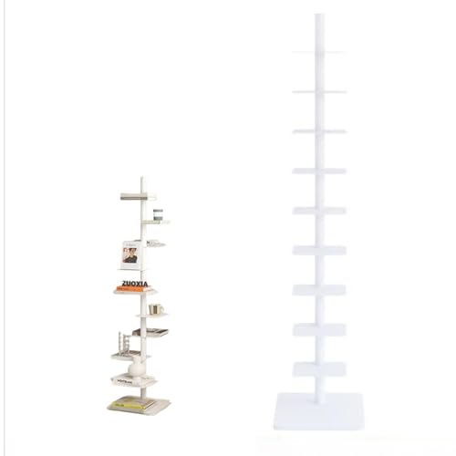 Estantería flotante invisible – Estantería vertical de 9 niveles para espacios pequeños, hogar, oficina, bricolaje, estante abierto, decoración de diseño moderno, solución de almacenamiento