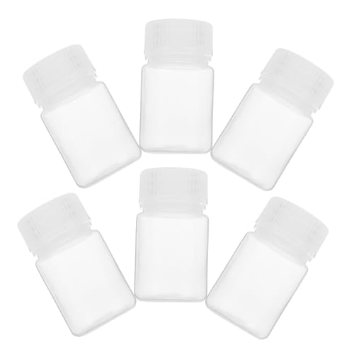 VILLFUL 6pcs Laboratory Reagent Bottle Sample Storage Laboratory Sample Bottles Empty Reagent Bottle Reagent Container Pill Bottle Sample Containers Chemical Reagent Bottles Transparent Pp