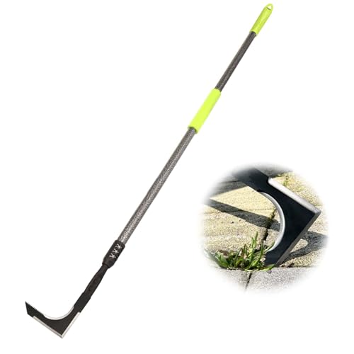 KLDOLLAR Crack Weeder, 48" Long Handle Crevice Weeding Tool with Soft Foam Grip, Stainless Steel Weed Puller Tool Weeder Tool, Efficient Weed Remover Tool for Sidewalk, Paver, Narrow and Wall Gaps