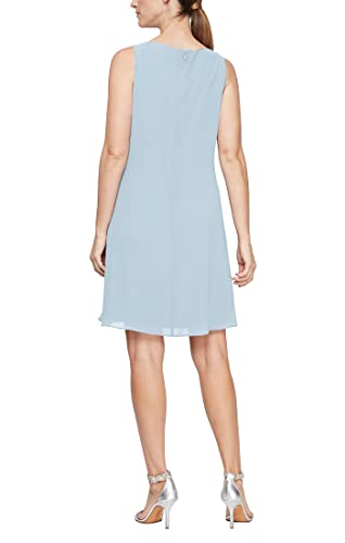 S.l. Fashions Women's Two Piece Knee Length Capelet Jacket Dress Keyhole Neckline, Hydrangea, 8 #TOP3