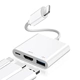 Funcionalidad USB OTG: el adaptador actúa como adaptador USB OTG y te ofrece la posibilidad de conectar varios dispositivos USB como concentradores, unidades flash, cámaras, teclados MIDI y más. Con soporte para 1OS 9.2-12, puede transferir fácilmente fotos y videos, mientras que 1OS 13 permite la transferencia directa de archivos MP3, Excel, Word, PPT y PDF a través de la aplicación 