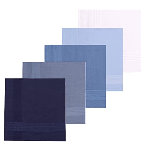 5PCS Homme Mouchoirs Mouchoirs Tissus Homme Mouchoir de poche en 100% Coton Doux Pochette Mouchoir-40cm x 40cm Cover