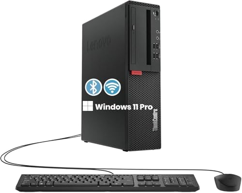 Lenovo ThinkCentre M710s SFF Desktop Computer PC, Intel Core i3-6100, 8 GB RAM, 256 GB SSD, WiFi, Bluetooth, US QWERTY Tastatur, Windows 11 Pro (Generalüberholt)