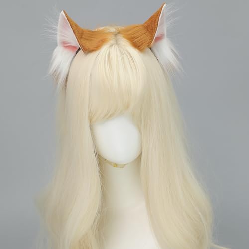 QUICOMP Cat Ears Tail Costume Cat Ear Headband Fox Ear Tail Cat Cosplay Props (Tan) — view 4