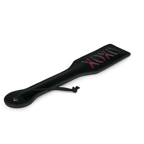Zwarte Leren Paddle XOXO| Bondage | Speeltjes | Pinwheel | BDSM | SM | Meesteres | Sado | Dildo | Vibrator | Penis… - Afbeelding 4
