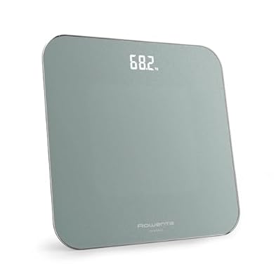 Foto di Rowenta Classic 2.0, Bilancia con Schermo Invisibile LED Facile da Leggere, Capacità 180kg, Design Moderno e Funzioni Intelligenti, AutoAccensione e Spegnimento Automatico, Colore Eucalipto, BS1903V0