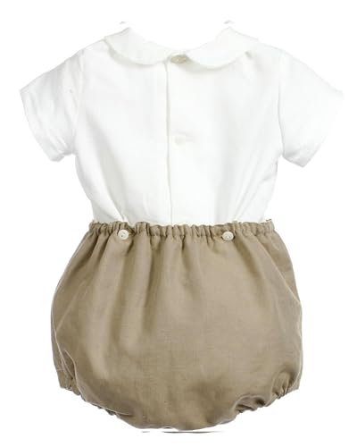 Image of Twoflower Smocked toddler boy outfits Summer Cotton Short Sleeve boys' button-down shirts Casual 2 piece Clothing Set