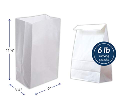 Image of Reli. White Paper Bags | 500 Count | Paper Lunch Bags Ideal for Small Lunches and Crafts | Perfect for Sandwiches and Snacks