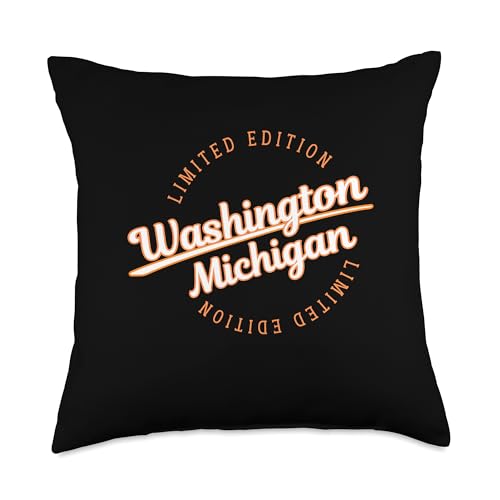 Retro Athletic Washington MI Apparel Throw Pillow -  merch_template, MWW0XCNWQ0DUS_18X18
