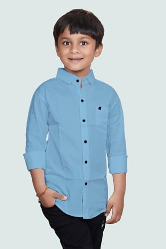 Image of Boys Solid Casual Shirt in Cotton Fabric